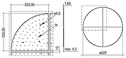 CLE Quadrant G3 261 mm 1200 lm ADV (voir les détails de montage au point 3.4 de la notice)