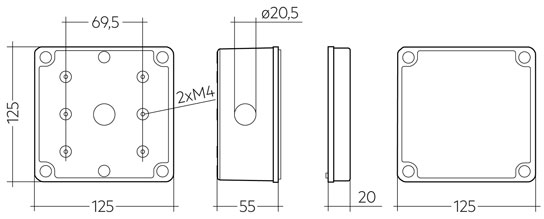 Sensor housing ACU 033 IP65 WH