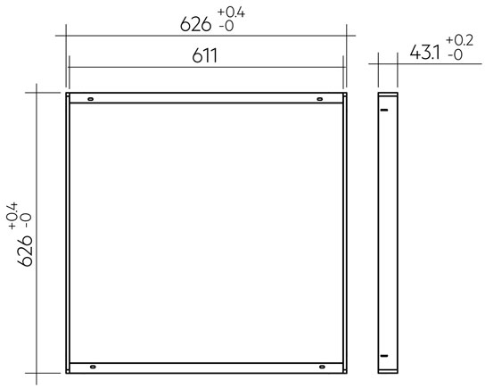 ACE SURFACE MOUNT KIT 625mm AL WH G2