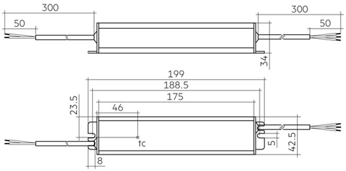 Driver LC 35W 24V IP67 L EXC UNV