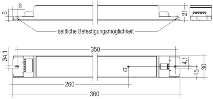LCI 150W 350mA OTD EC | AUFBAU 350mA | LED KONSTANTSTROMTREIBER