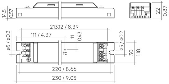 Driver LC 35W 150–1050mA 0-10V AUX lp EXC UNV