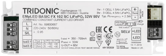 EMpLED BASIC FX 102 SC LiFePO4 32W 50V EMpLED BASIC FX 102 SC LiFePO4 32W 50V