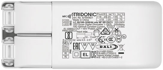 Driver LC 20 W 100-1050 mA 44 V o4a NF SR EXC3