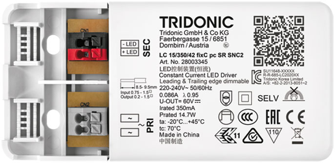 Driver LC 15W 350mA fixC pc SR SNC2